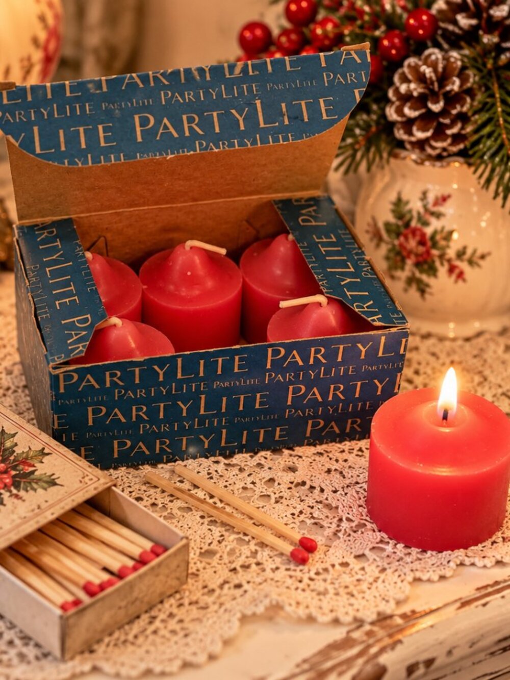 Vintage PartyLite Pink Guava Votive Candles Set of 6 Original Box V06923